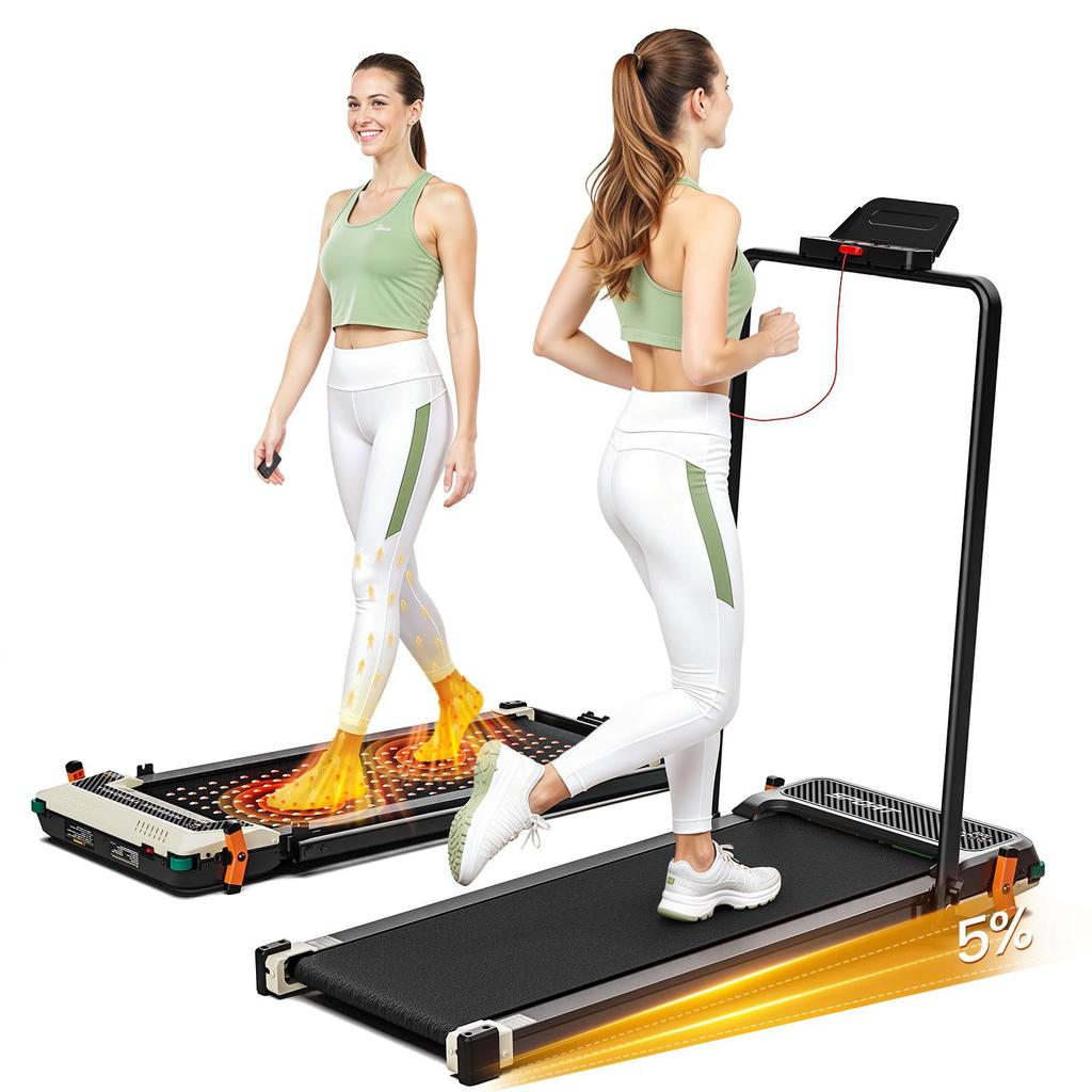 Akluer 520A-B Double-Sided Walking Pad with Handle, Manual Incline & Integrated Foot Massage