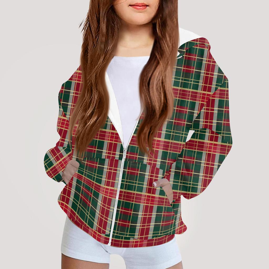 Children's Fashion Printed Long Sleeved Hooded Sweatshirt Girls' Hoodie Jacket