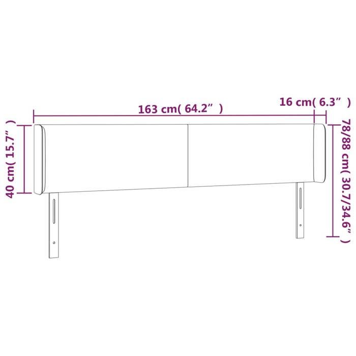 VidaXL Tête de Lit à LED Meuble de Chambre à Coucher Accessoire de Lit Double Tête de Cadre de Lit Intérieur Gris 3123056