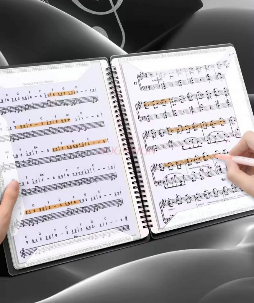 2pcs black, non reflective, modifiable, transparent insert, storage book, sheet music, music score folder,Music score folder,