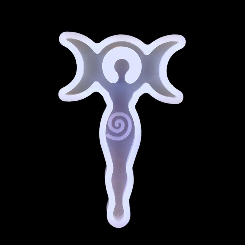 Epoxy Resin Molds Polymer Clay Molds for Handmade DIY Goddess Moon Mould for DIY Necklace Pendant Ornament Keychain