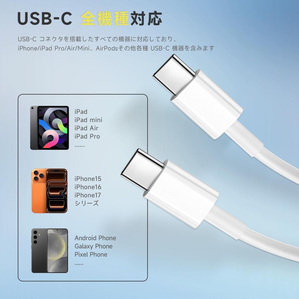 New Cable Charging Cable 60W Super Fast Charging to Cable 1 Meter Cables Nylon Braided Compatible with iPhone MacBook iPad iPad Air and other port