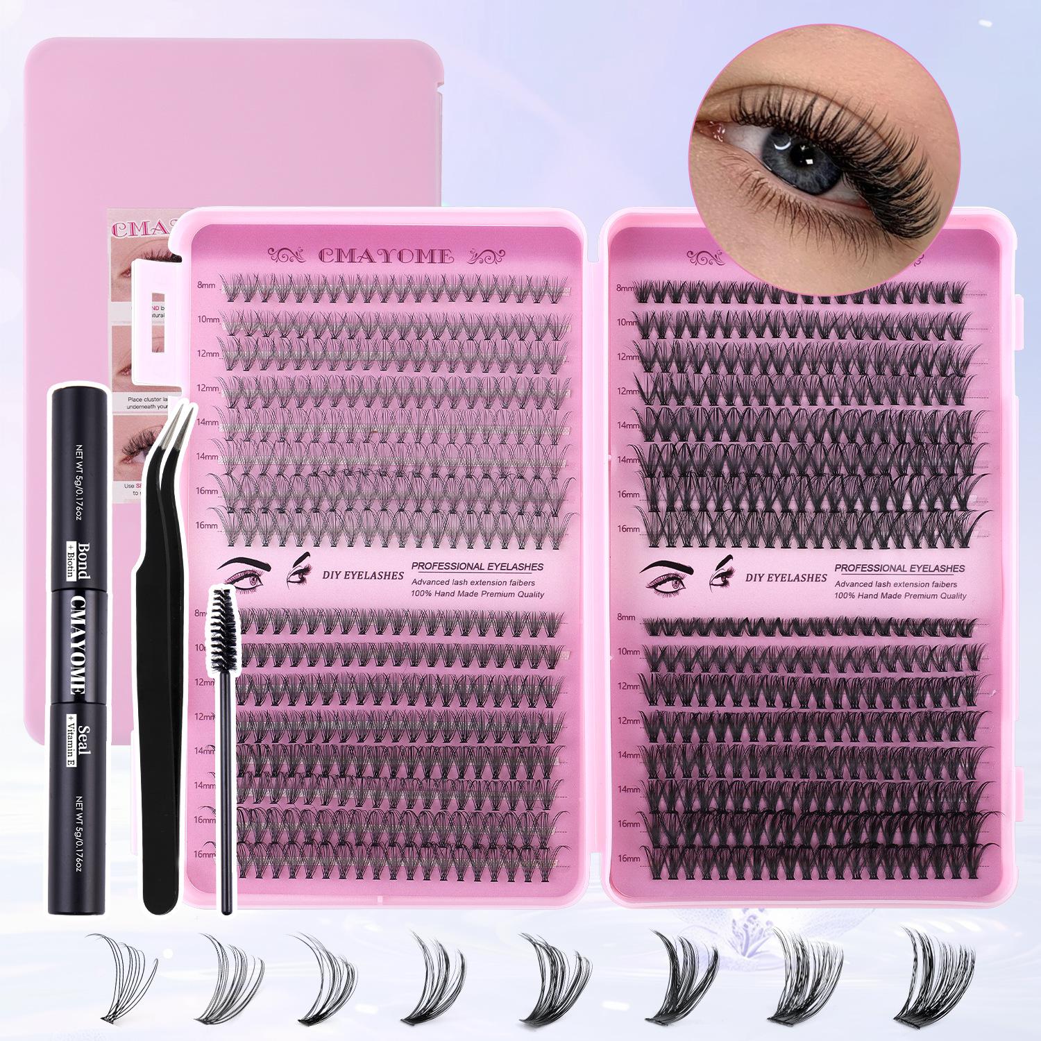 

Набор накладных ресниц 640 пучков D Song для самостоятельного наращивания, сегментированные, многоволосковые, густые, закрученные, отдельные пучковые ресницы