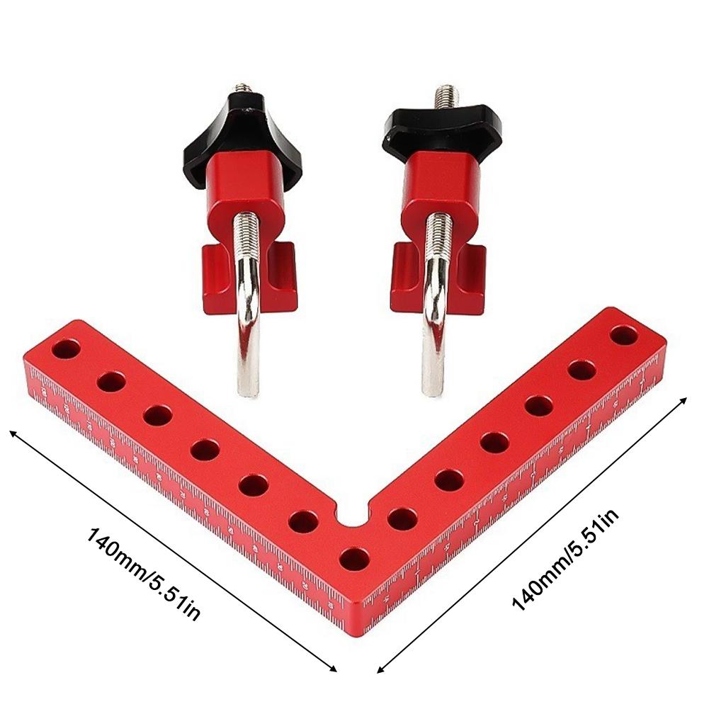 90° 140mm Aluminum Alloy Metal Corner Clamps For Woodworking Positioning Fixed Right Angle Clamp Corner Clamp High Precision Measuring Tool