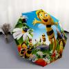 Maya the Bee Print Automatic Umbrella, 8 Rib Iron Frame, Plastic Handle, Suitable for Outdoor Travel &Daily , Ideal Gift