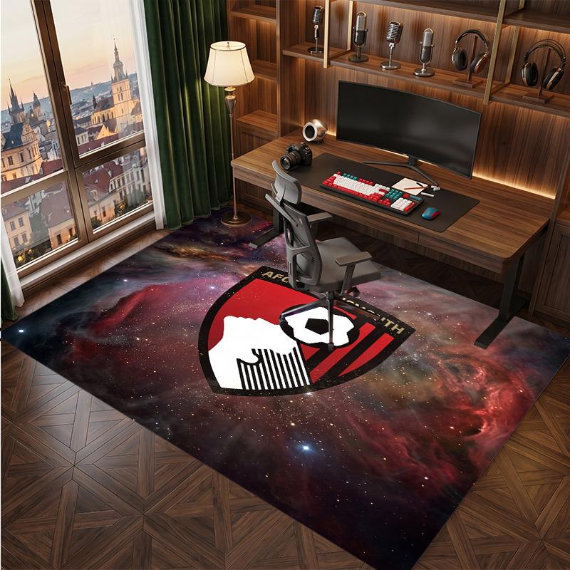 Bournemouth Football Print Crystal Velvet Rug, Comfortable Water Absorbent Non Slip Indoor Floor Carpet
