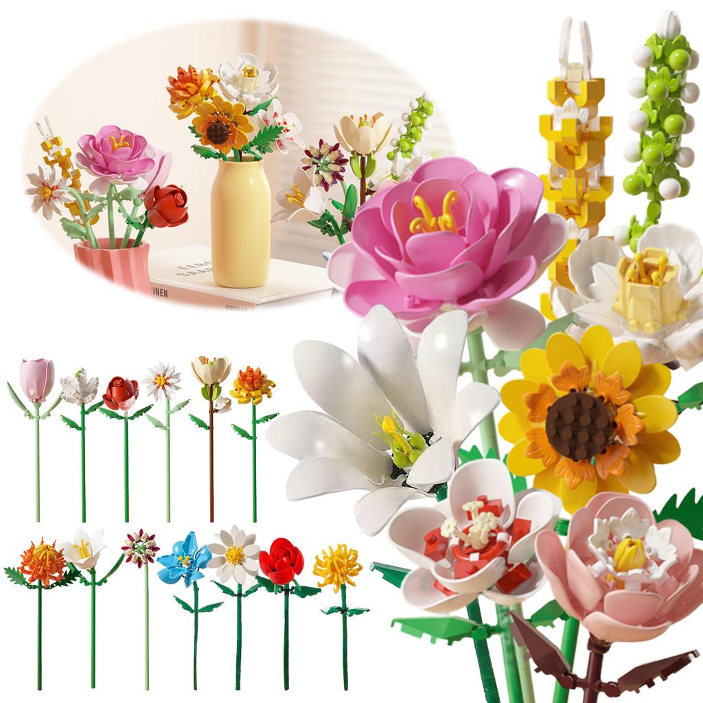 Flower Bouquet Building Blocks 24 Days Flowers Christmas Countdown Calendars Christmas Advent Calendar for Holiday DIY Gifts