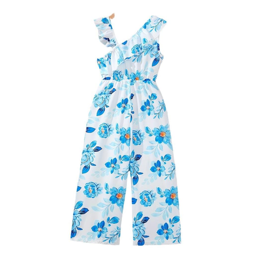 Girls Fashion Floral Print Romper Summer Casual Romper for Kids