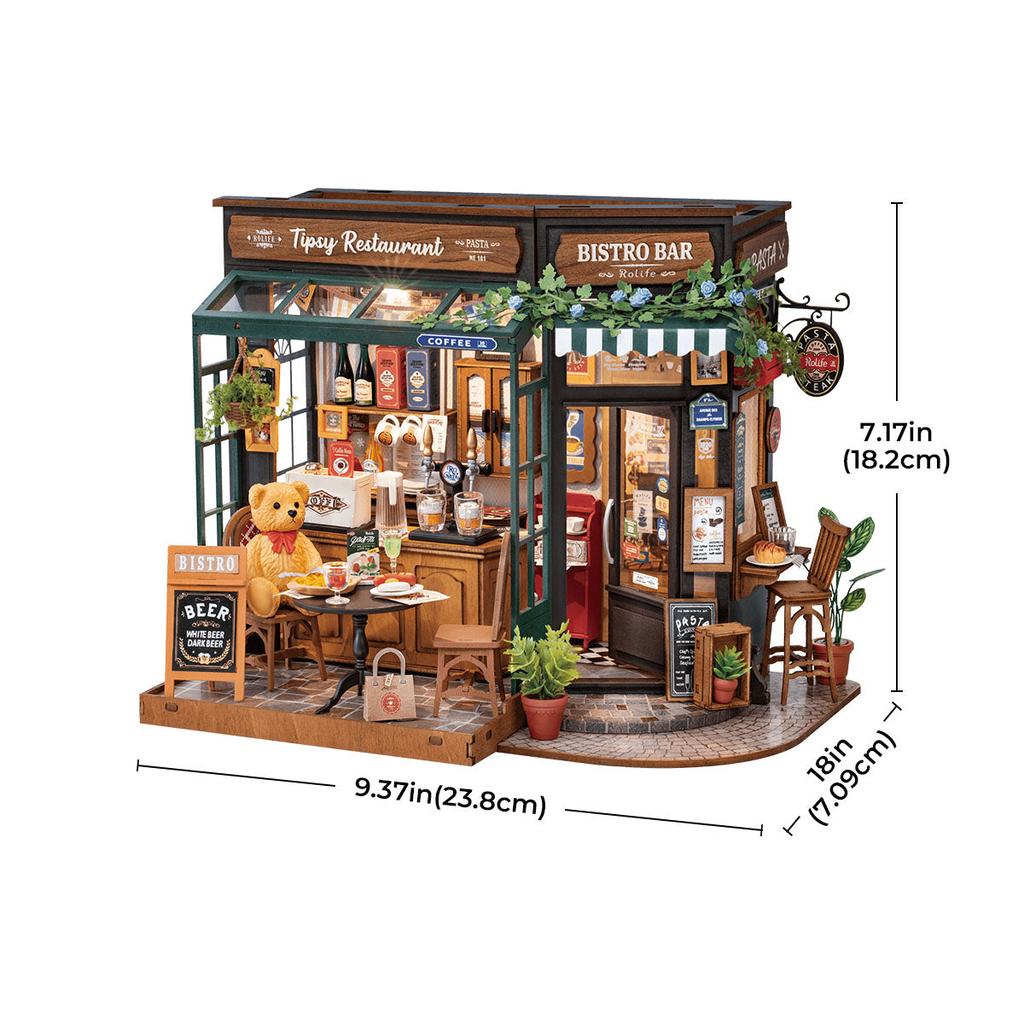 ROBOTIME Rolife 3D Puzzles Tipsy Restaurant DIY Miniature House DG167