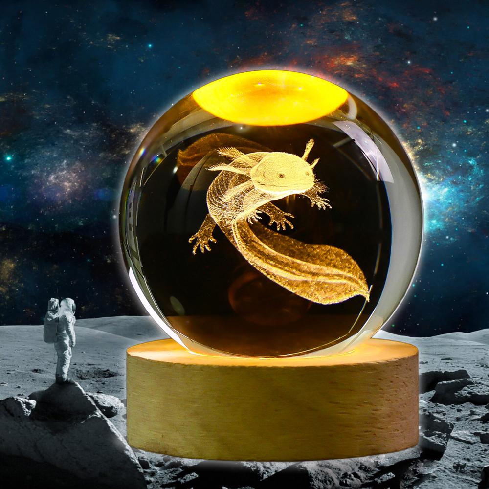 

1 шт. 3D Аксолотль ночник хрустальный шар лампа 16 цветов домашний декор освещение день рождения памятные подарки для ребенка одноклассник учитель