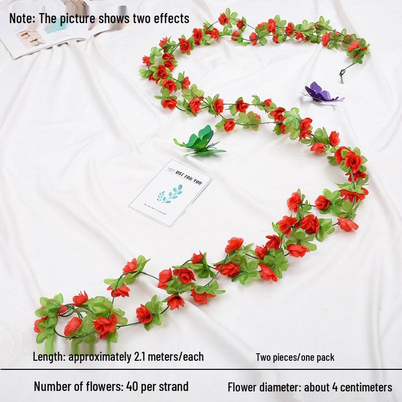 Artificial Rose Vine for Wedding Arches, Staircase Railings, and Ceiling Decor