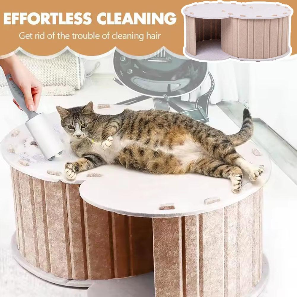Semi Enclosed Pet Tunnel Cat Bed Waterproof Detachable Cat Felt Bed Playing Felt Nest Tunnel Tunnel Nest Pet Pet Cat W6H7