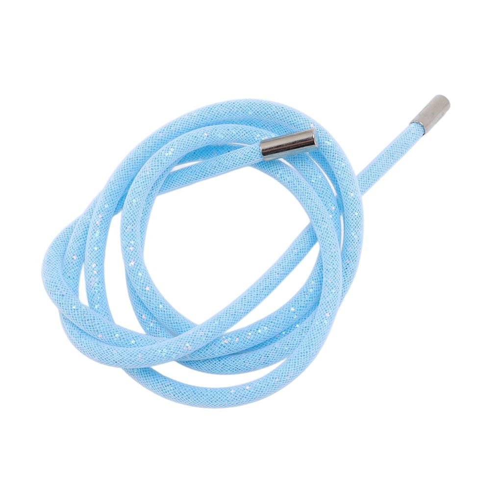 Glitter Drawstring Cord White Mesh Shiny Sequin Round String for Hoodie Clothing Shoe Sweatpants 138cm