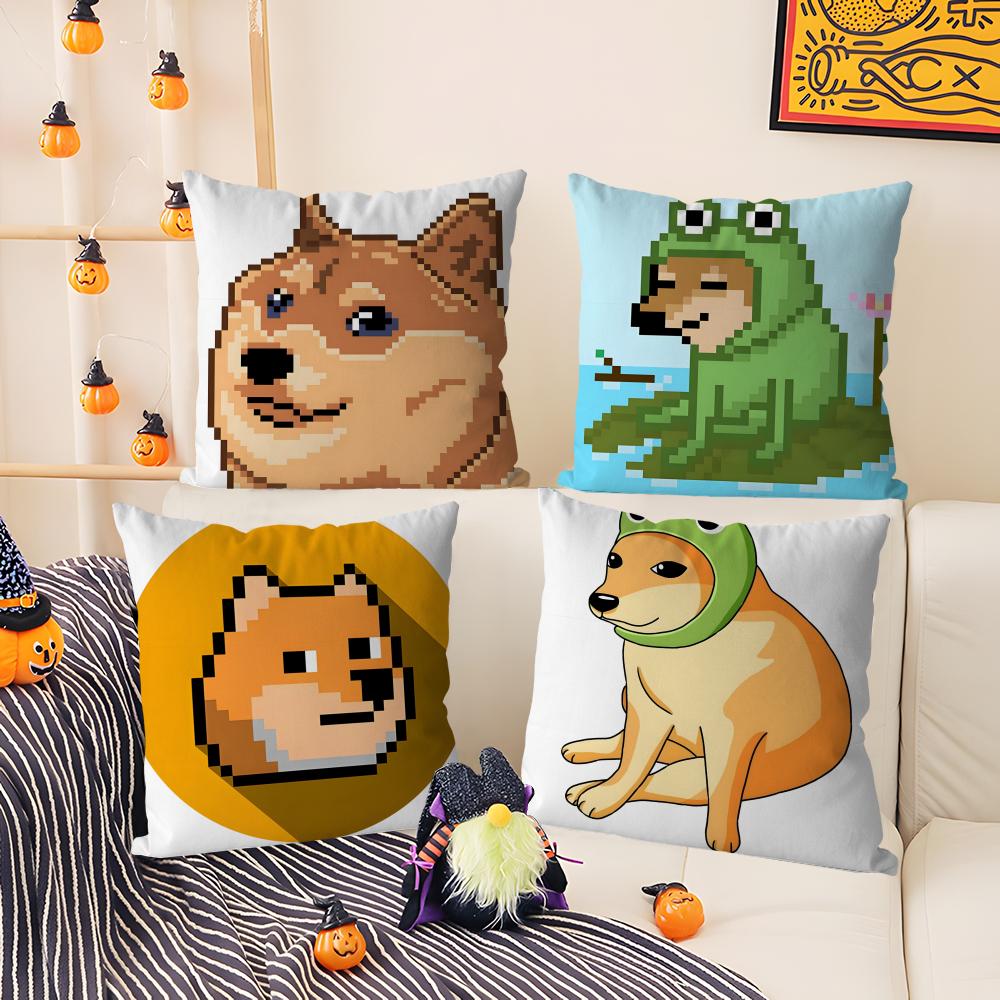 Dogthemed memes are trending online Pillow Case Comfort Sofa Bed Silky elegant Invisible zipper Decorative cushion cover