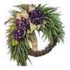 Indoor Festive Wreath Holiday Wreath Rustic Hydrangea Wreath with Burlap Bow Farmhouse Wall Door Hanging Decor for Home