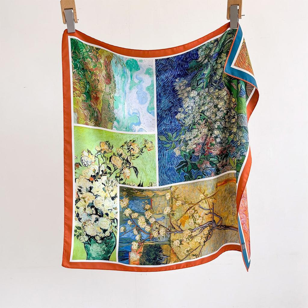 New double-sided silk scarf splicing fashion new versatile neck professional scarf popular recommendation trend
