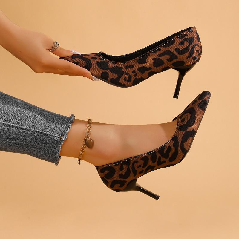 Ladies Shoes Shallow Women s High Heels Leopard Print Sexy Pointed Toe High Heels 35