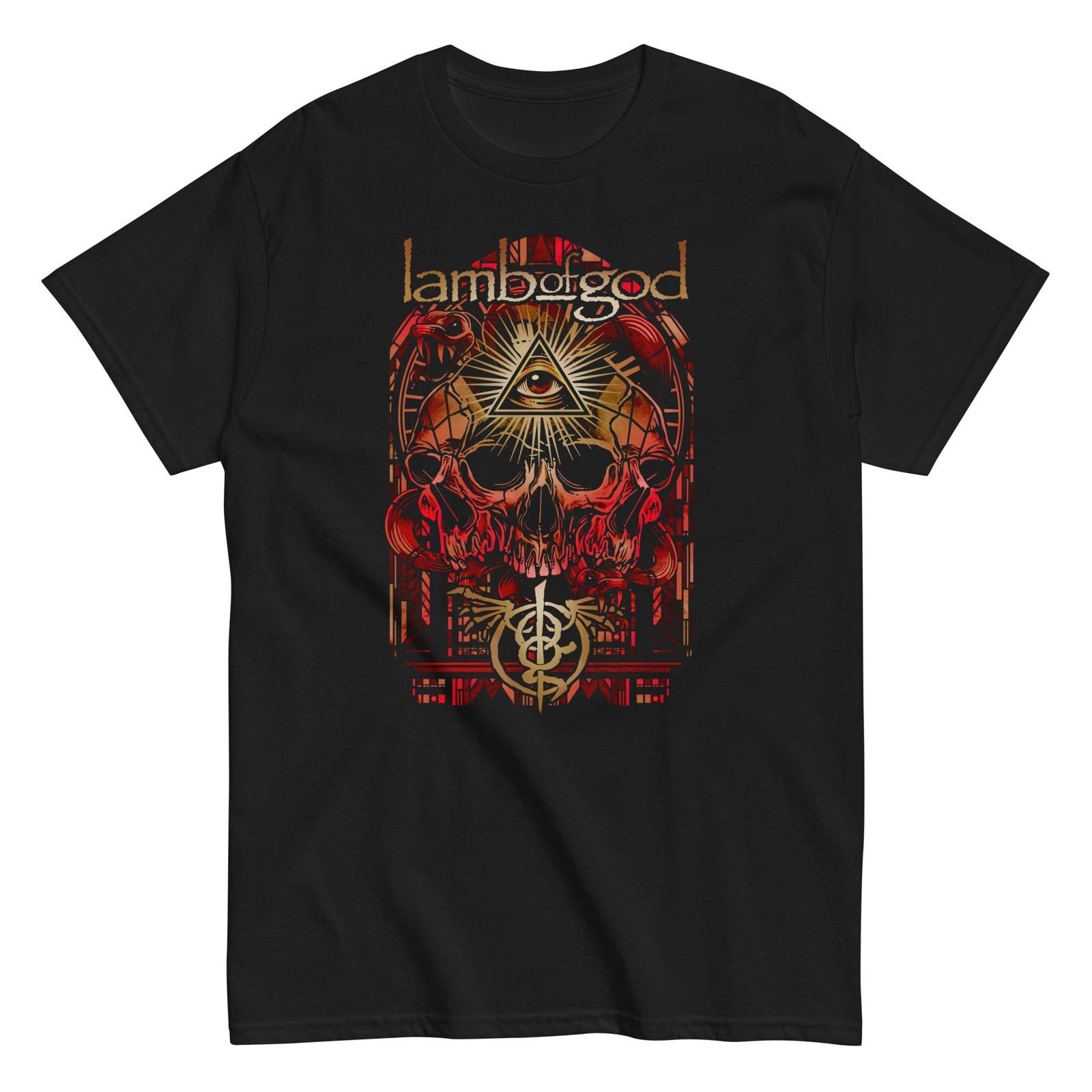 MerchMoment Lamb of God Providence Skull T-Shirt T-Shirt Black New S