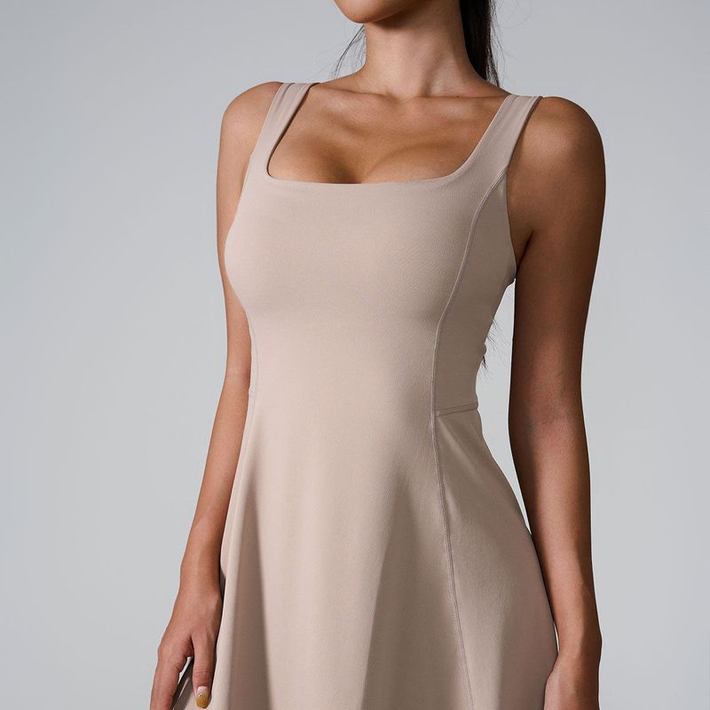 European and American Sports Dress Sexy All-Match Anti-exposure Lining With Chest Pad Anti-exposure Running Tennis Fitness Skirt Women