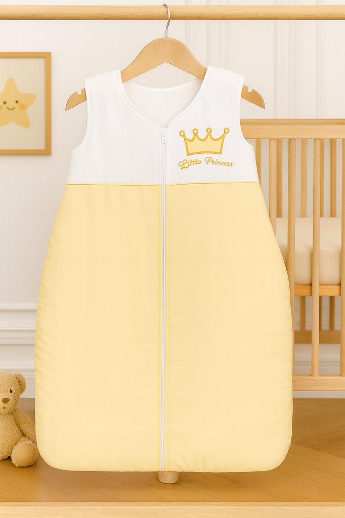 Śpiworek Dla Dzieci Bawełniany M 6-12 Mcy Tog 2.5 Całoroczny Ocieplany - Little Princess Kremowy