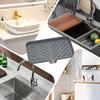 Non-Slip Silicone Bath Sink Tray with Drainage System -Dish Rack-like Design for Bathroom Countertop, Shower & Bathtub