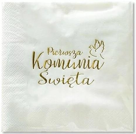 Serwetki Pierwsza Komunia Święta, 33X33Cm, 20Szt.
