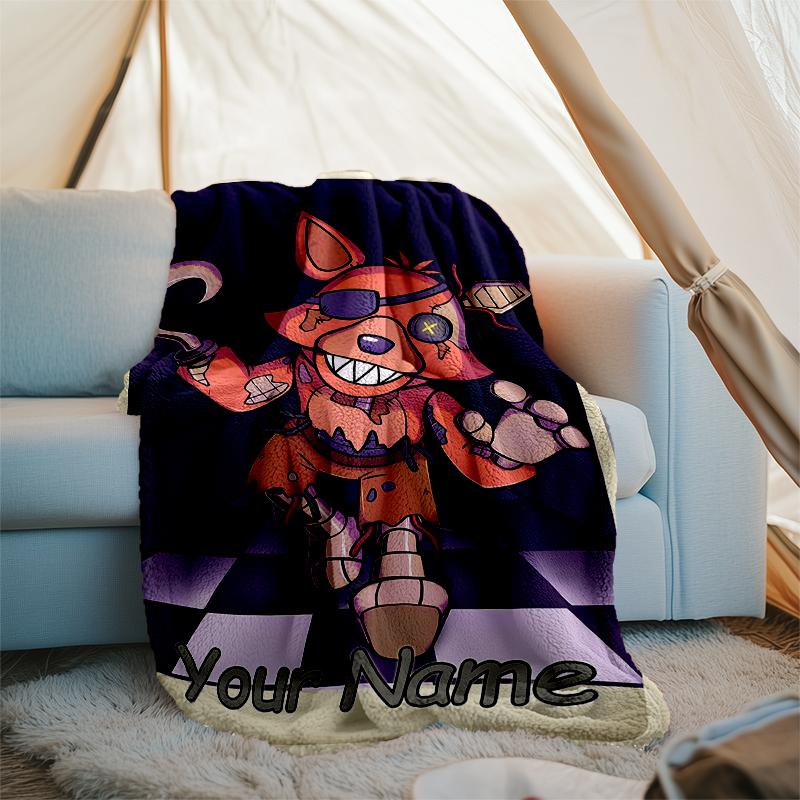 Personalized Custom Name Blanket - Five Nights at Freddy's Print Design,Blanket for Sofa,Bed,Travel,Camping - Soft and Warm, Great Gift