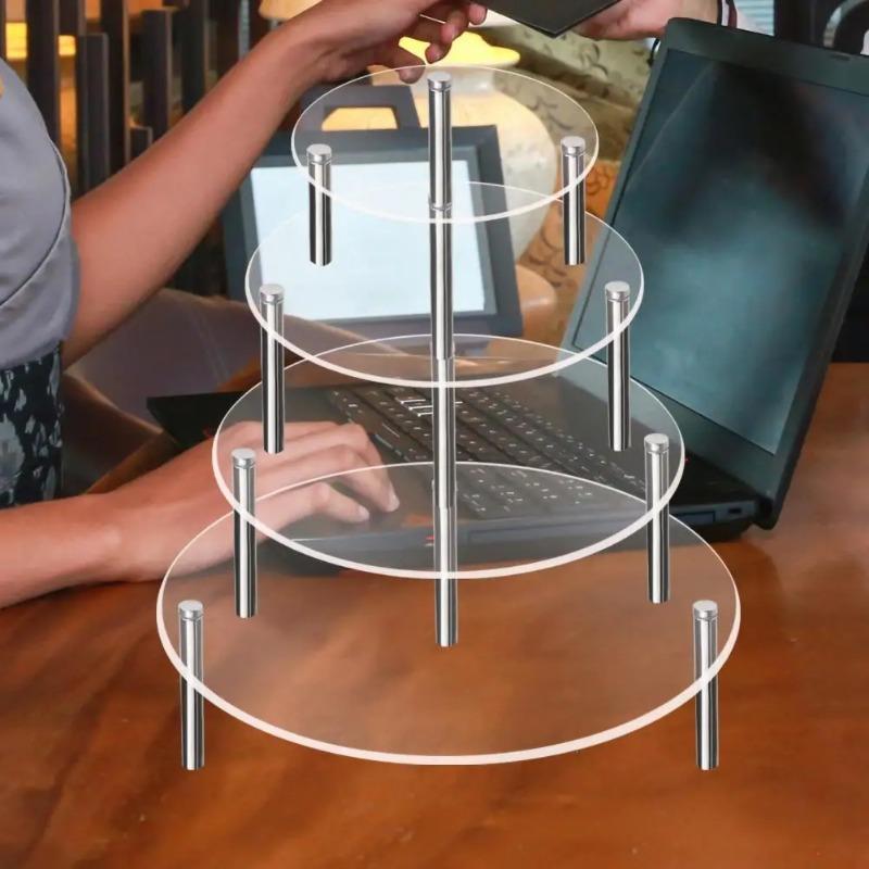 Cake Stand Transparent Round Shape Acrylic Birthday Cupcake Dessert Stand Holder Cake Makaron Display Rack Party Supplies