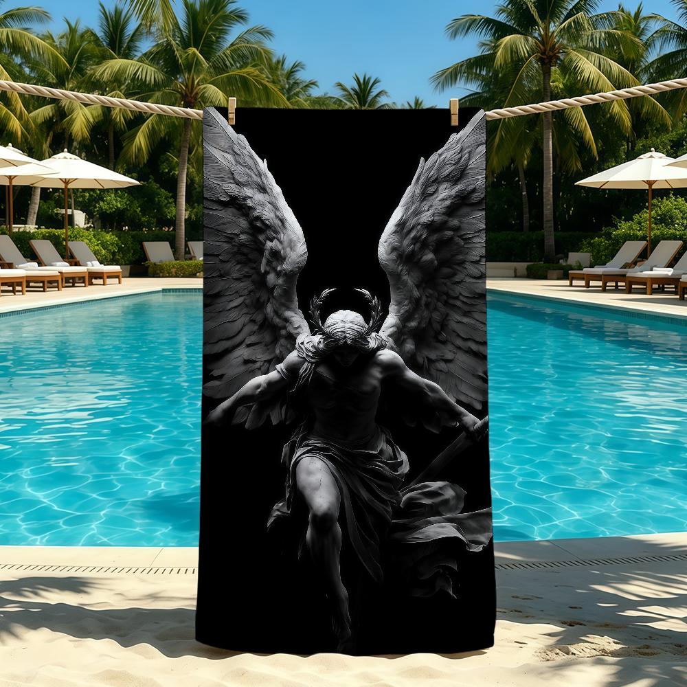 Towel Angel For Outdoor Camping Cool Beach Towel Lucifer Super Absorbent Quick-Drying Summer Towel