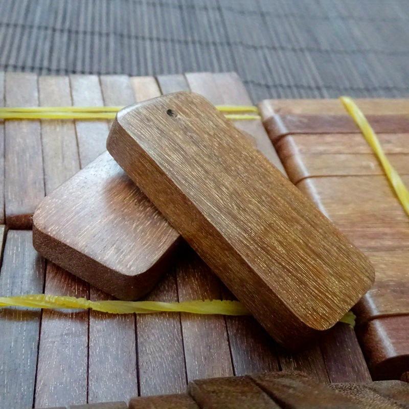 2pcs Purple Sandalwood Necklace, Blank Laser Engraving Material, Ebony Pendant, Accessory, Semi-finished Wooden Plaque Pendant