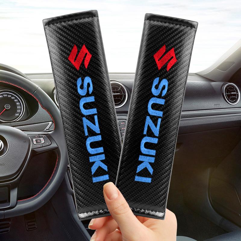

Car Accessories Carbon Fiber Seat Belt Shoulder Cover Breathable Protection Seat Belt For Suzuki Grand Vitara Swift Alto Jimny