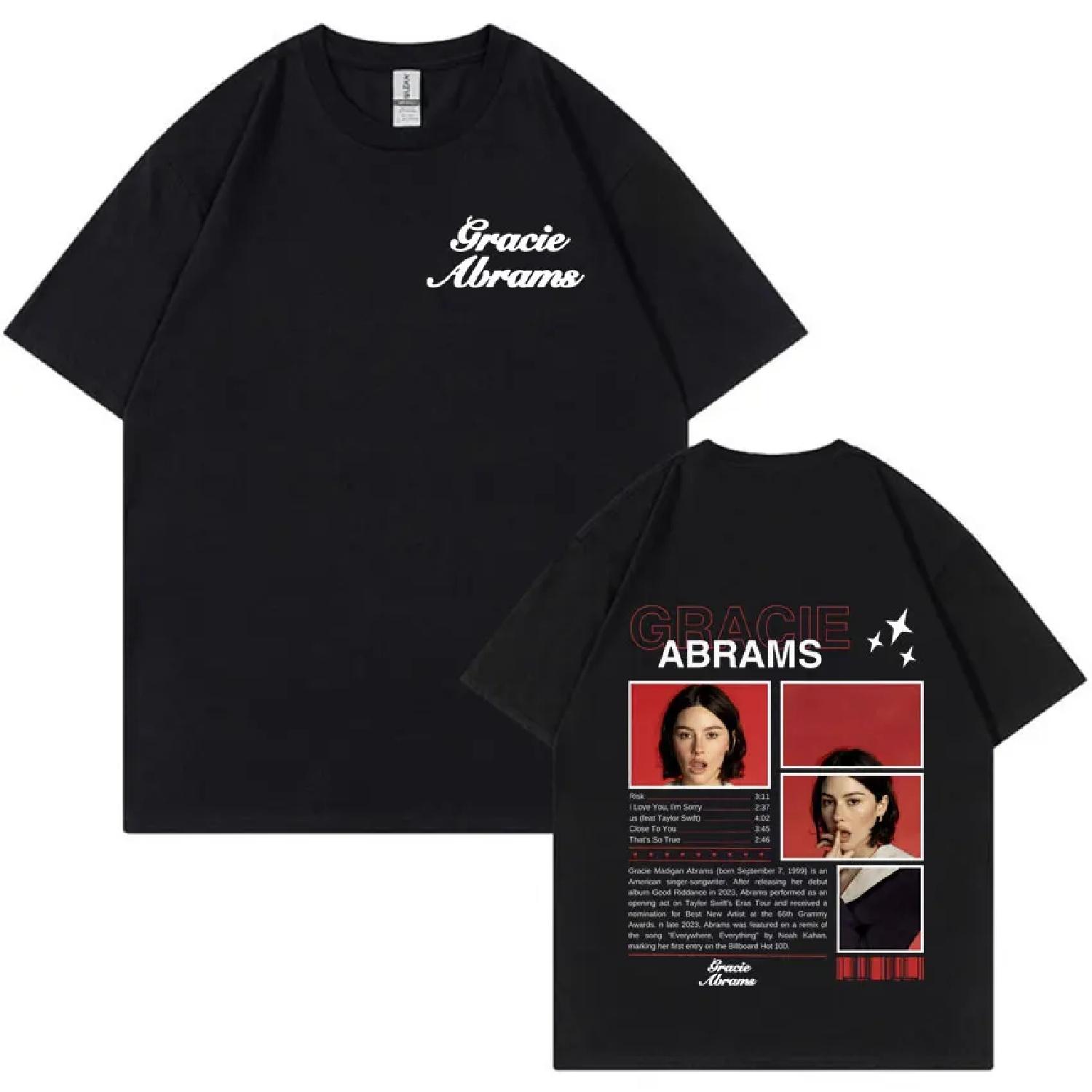 

The Secret of Us Album Gracie Abrams T Shirt Men Women Cotton Casual Short Sleeves T-shirt Aesthetic Harajuku Oversized T-shirts S чёрный