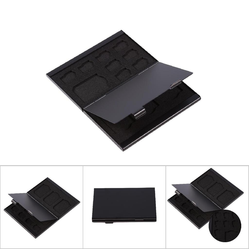 12 Slots Aluminium Storage Box Case For Micro SD Card & TF Card Memory Card Holder
