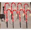 Solarbetriebene Rasenleuchte, Bodenleuchte, Weihnachtsdekoration, Zuckerstangenleuchte, Garten im Freien, ein Anhänger, fünf Hoflichter