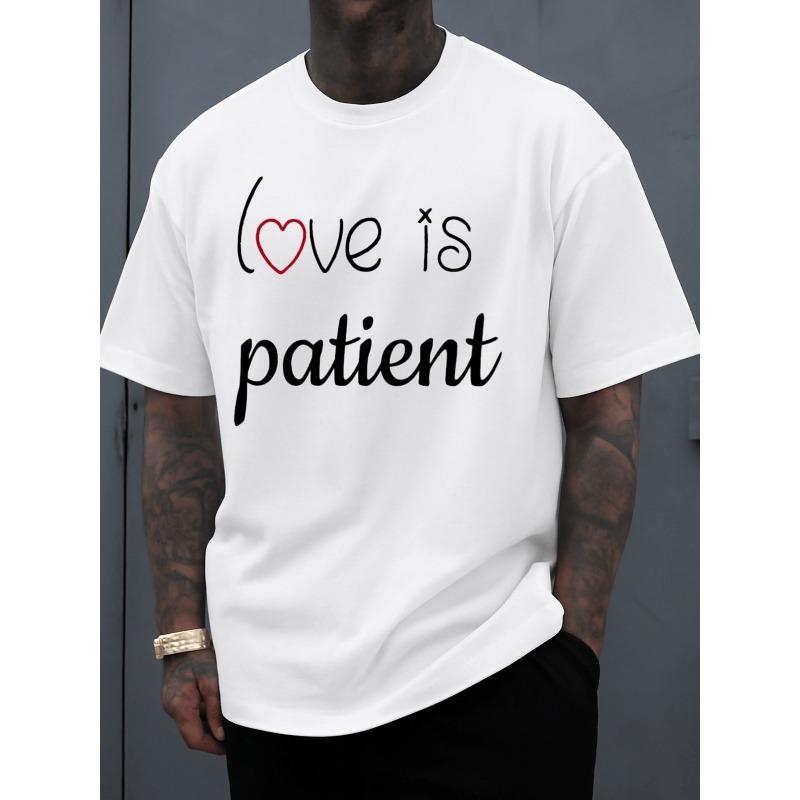 

Футболка «Любовь терпелива» имеет круглый вырез и повседневный, но элегантный дизайн.. Это сделано из слегка эластичной белой ткани S белый