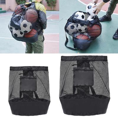 Portable Sports Ball Bag Large Capacity Football Net Bag Mesh Soccer Ball Carry Bag for Carrying Basketball Volleyball