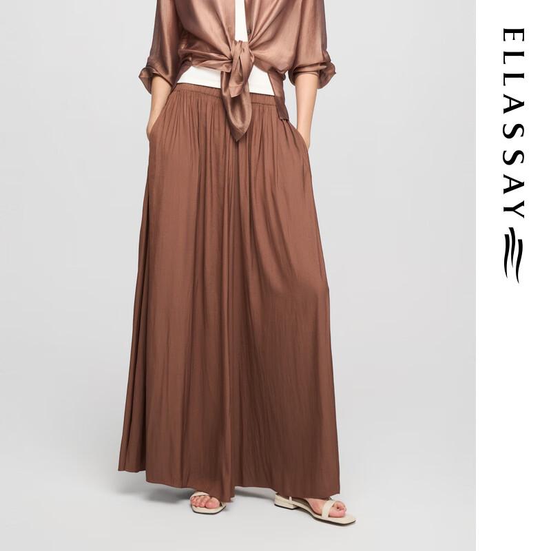 

ELLASSAY 2025 S/S Luster Wide-Leg Casual Pants EWE362K03600 M