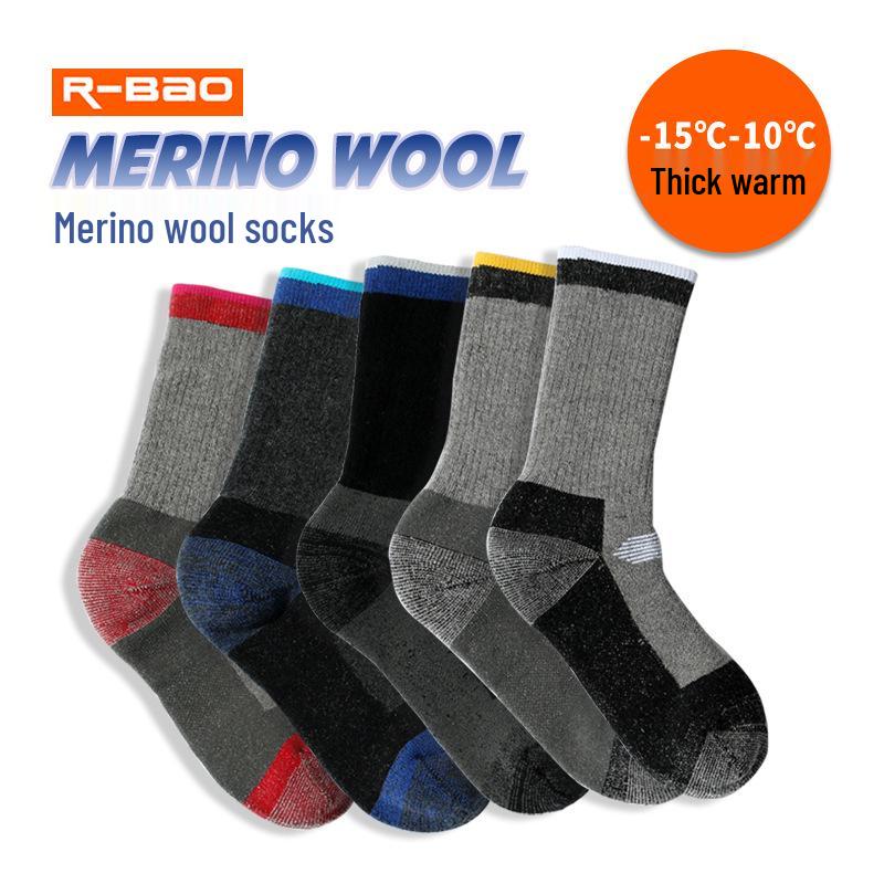 Meias Esportivas de Lã Merino Masculinas e Femininas - Quentes para Caminhada de Inverno, Esqui, Montanhismo, Cross-country.