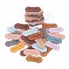 50pcs With Holes Leather Labels 10 Colors PU Leather Tags Colorful Embossed Tags  For Knit
