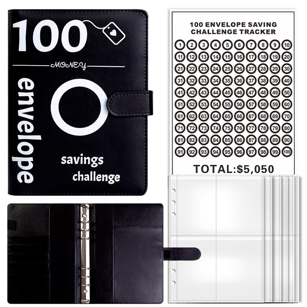 100 Envelope Challenge Binder Save Savings Challenges Loose-Leaf Binder Budget Binder with Cash Envelopes Money Organizer System