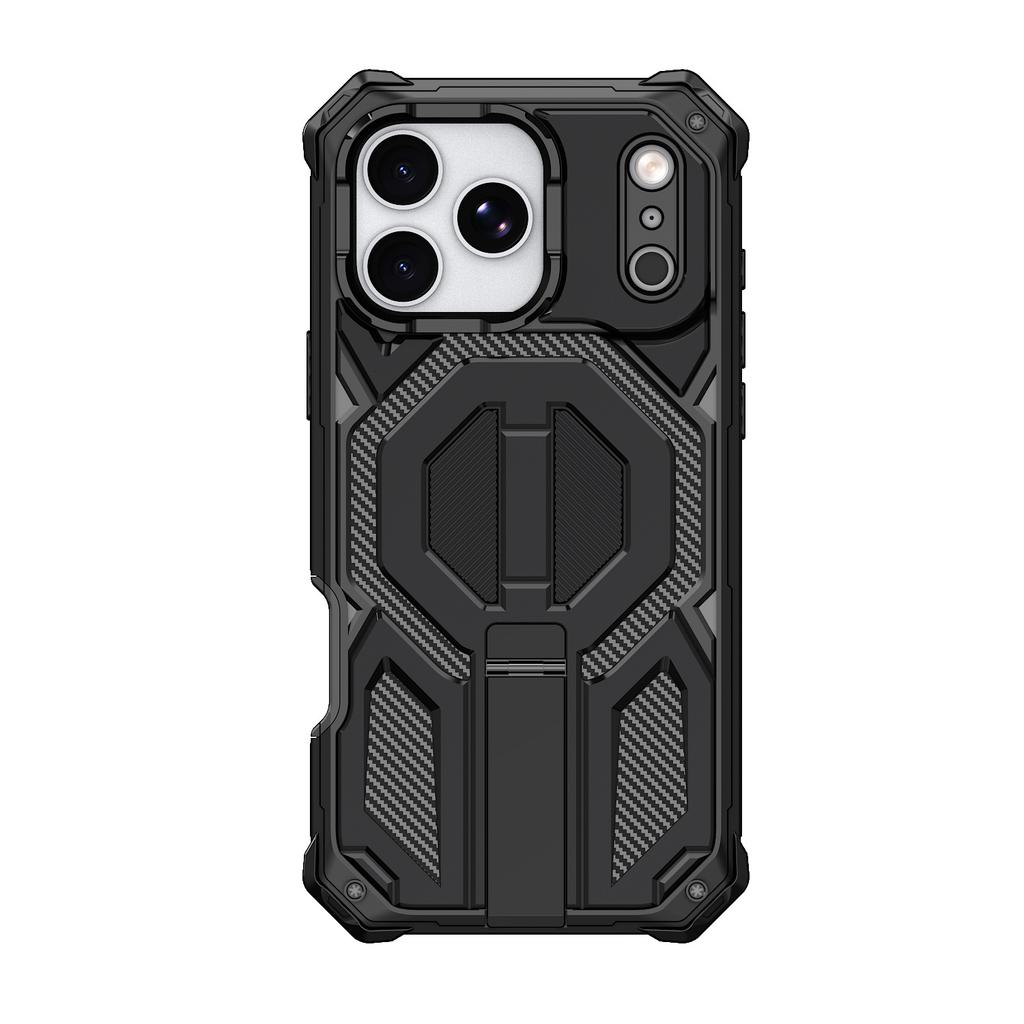 The New Model Is Suitable for Apple 17promax Three-proof Mobile Phone Case with Front Frame Anti-drop Protection Magnetic Vertical Bracket 16/15.