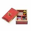 Odoria 1/12 Miniature Red Sewing Box, Wooden Sewing Storage Box, Dollhouse Accessories