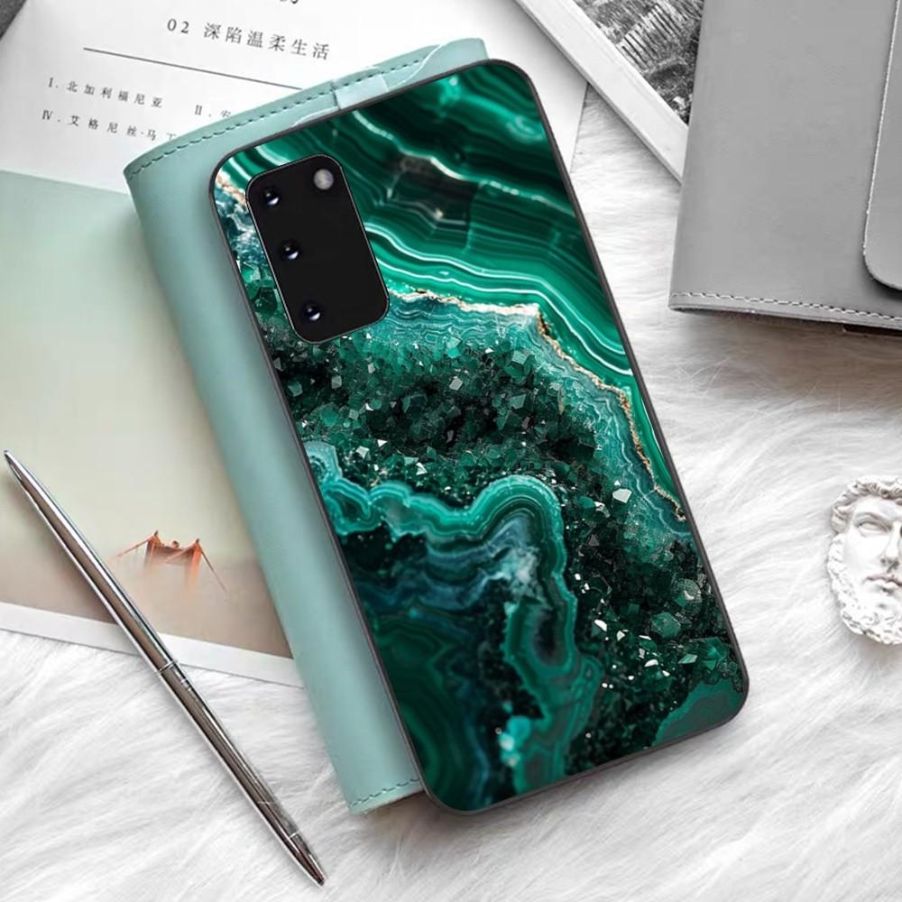 Marble Agate Pattern Phone Case Silicone PC+TPU For Samsung S10 20 30 22 23 24 Plus Lite Ultra Cover