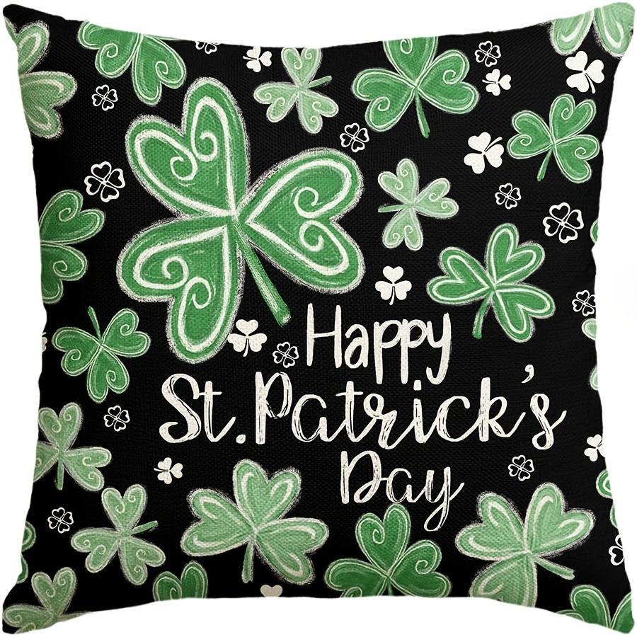 С Днем Святого. Наволочка с клевером на День Святого Патрика | Наволочка для подушки с клевером в стиле мел 40x40cm/16x16inch