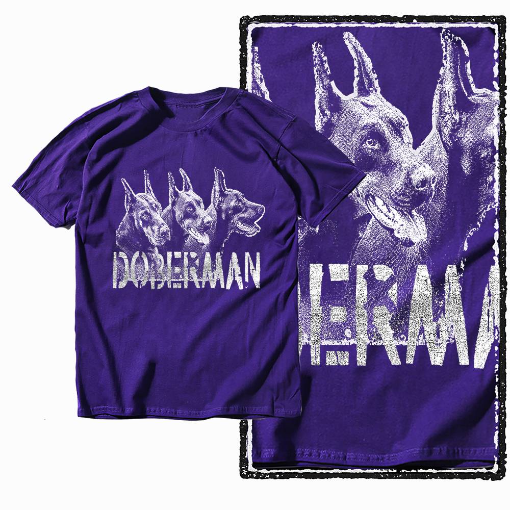 G59 Purple Cotton Men's Streetwear Dog GraphicT-shirt |  Big Size Cool Vintage O-neck Men's Tee Tshirt