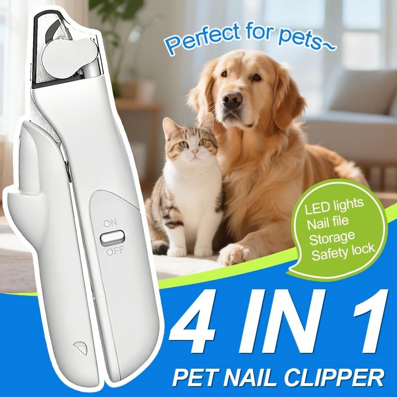 LED Pet Nail Clipper USB Rechargeable Nail Grinder with Anti-splash Design and Visible Bloodline, Suitable for Small To Medium-sized Dogs, Cats, and