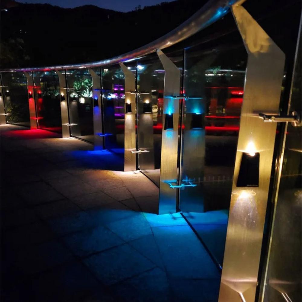 Decoration Solar wall lamp Led solar lights Color Changing Waterproof Wall Lamp Solar Lighting For Walkway Fence Stairs