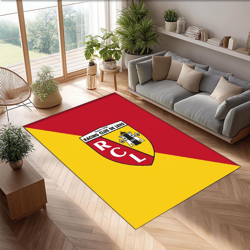 Lens FC Soccer Football Pattern Soft Area Rug Non Slip Indoor Floor Carpet Sports Decor Mat for Bedroom