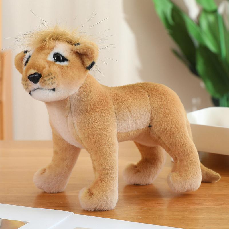 Realistic Beast Plush Toys Cute Wild Tiger Lion Leopard Soft Stuffed Animal Doll Cool Home Decor Kids Gift
