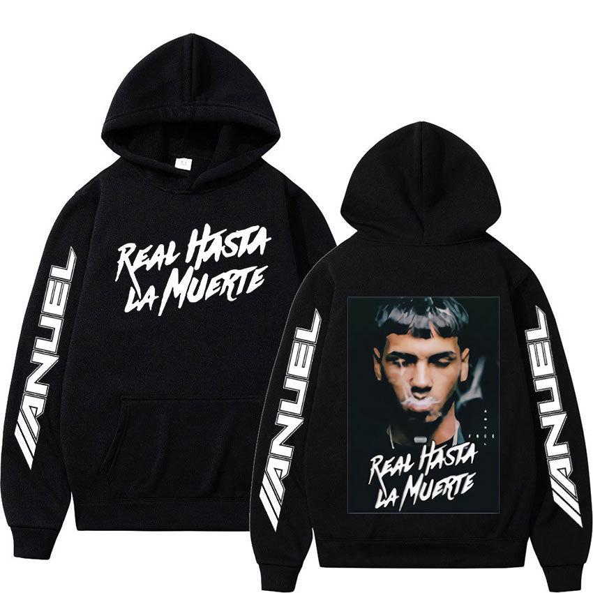 

Rapper Anuel Pullover Real Hasta La Muerte print Autumn fleece hoodie Regular Long Sleeve clothes Fashion Streetwear Sportwear 3XL
